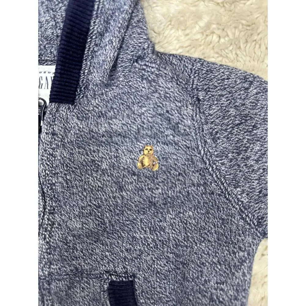 baby GAP classic blue cotton heather full zip hoodie/hooded jacket Size 3-6M